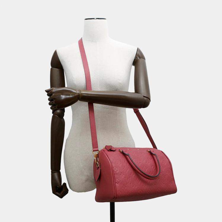 Pre Owned Louis Vuitton Speedy Bandoulière Rose Pruyere Empreinte Leather Bag
