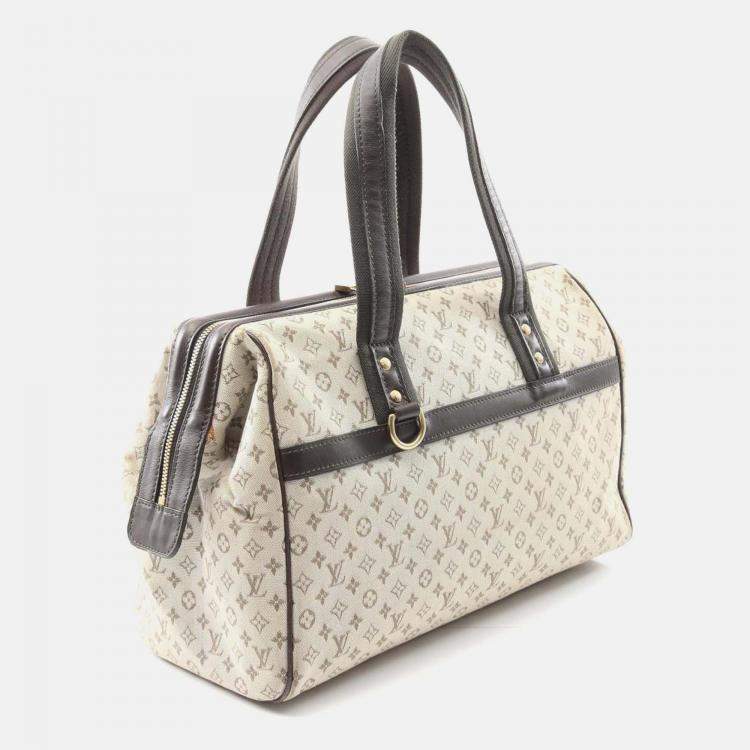 Pre Owned Louis Vuitton Josephine Gm Handbag Monogram Mini Canvas Leather Khaki