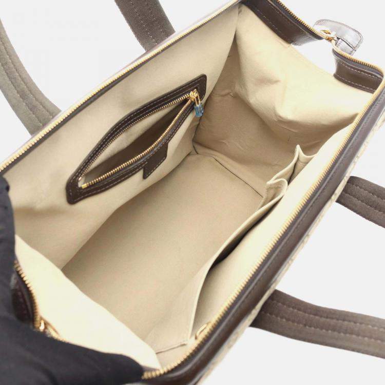 Pre Owned Louis Vuitton Josephine Gm Handbag Monogram Mini Canvas Leather Khaki