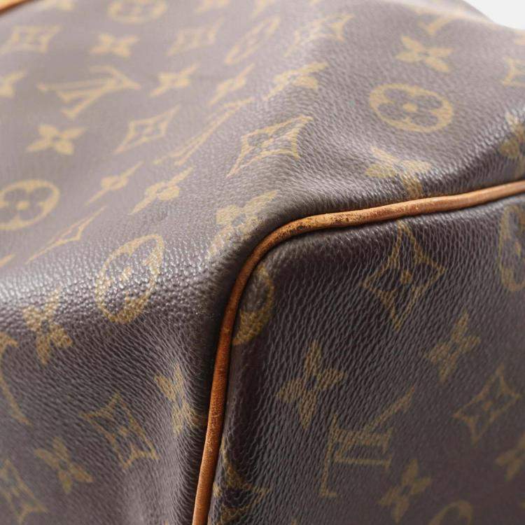 Pre Owned Louis Vuitton Keepall60 Travel Bag Monogram Canvas Leather Brown