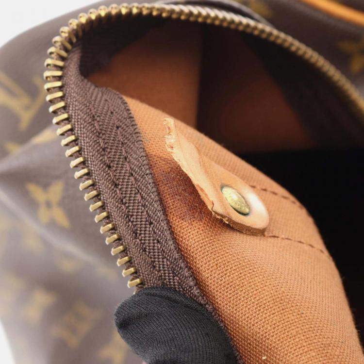 Pre Owned Louis Vuitton Keepall60 Travel Bag Monogram Canvas Leather Brown