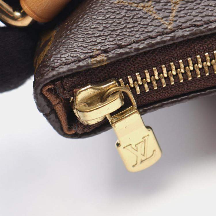 Pre Owned Louis Vuitton Pochette Valmy Shoulder Bag Monogram Canvas Leather Brown