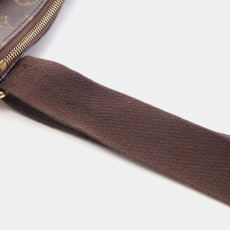 Pre Owned Louis Vuitton Pochette Valmy Shoulder Bag Monogram Canvas Leather Brown