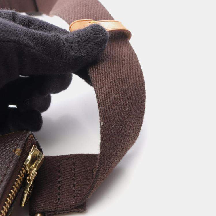 Pre Owned Louis Vuitton Pochette Valmy Shoulder Bag Monogram Canvas Leather Brown