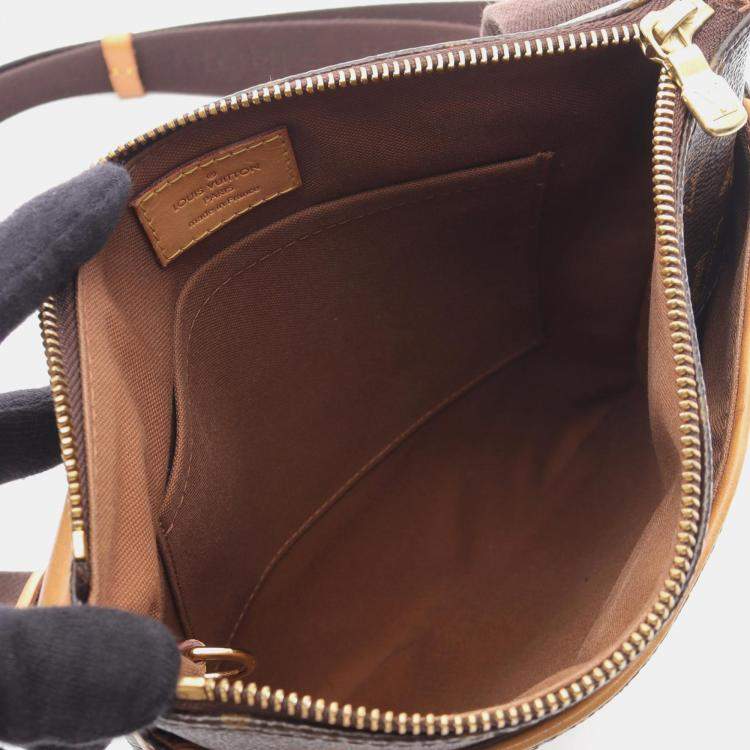 Pre Owned Louis Vuitton Pochette Valmy Shoulder Bag Monogram Canvas Leather Brown