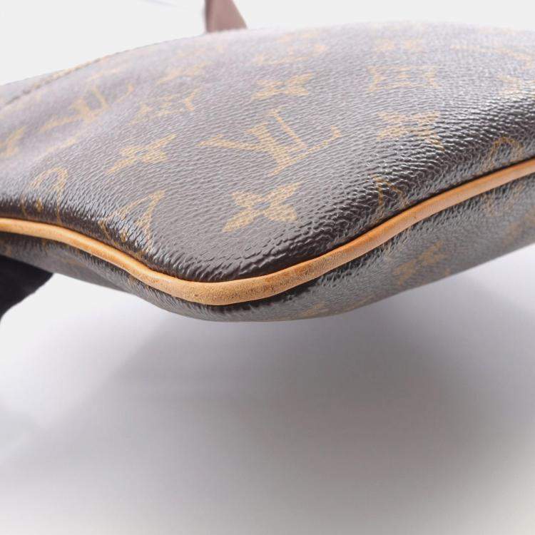 Pre Owned Louis Vuitton Pochette Valmy Shoulder Bag Monogram Canvas Leather Brown
