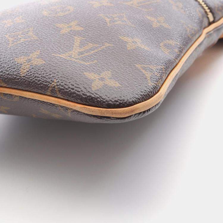 Pre Owned Louis Vuitton Pochette Valmy Shoulder Bag Monogram Canvas Leather Brown