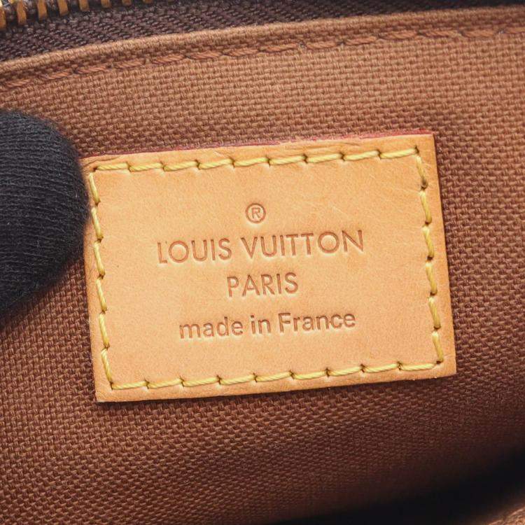 Pre Owned Louis Vuitton Pochette Valmy Shoulder Bag Monogram Canvas Leather Brown