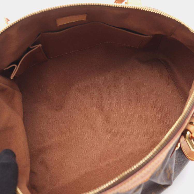 Pre Owned Louis Vuitton Tivoli Gm Handbag Monogram Canvas Leather Brown