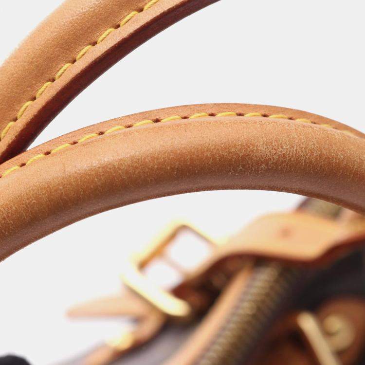 Pre Owned Louis Vuitton Tivoli Gm Handbag Monogram Canvas Leather Brown