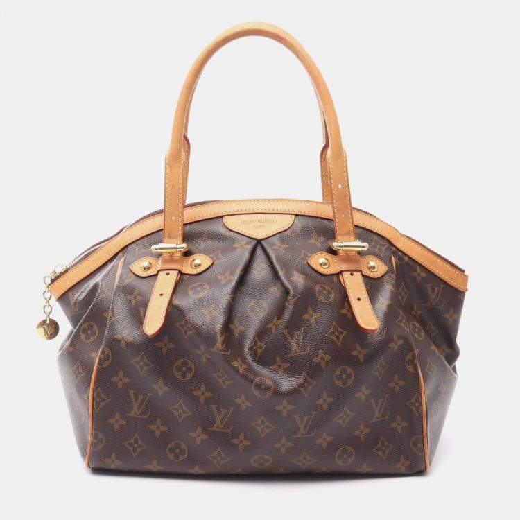 Pre Owned Louis Vuitton Tivoli Gm Handbag Monogram Canvas Leather Brown