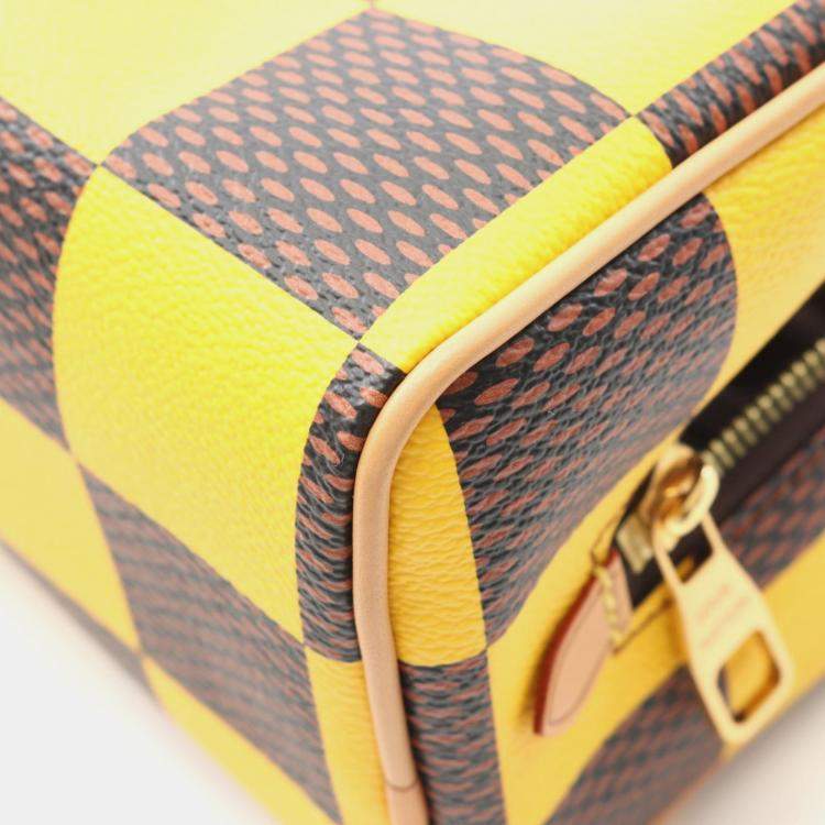Pre Owned Louis Vuitton Locker Dopp Kit Yellow/Brown Damier Pop Coated Canvas Shoulder Bag