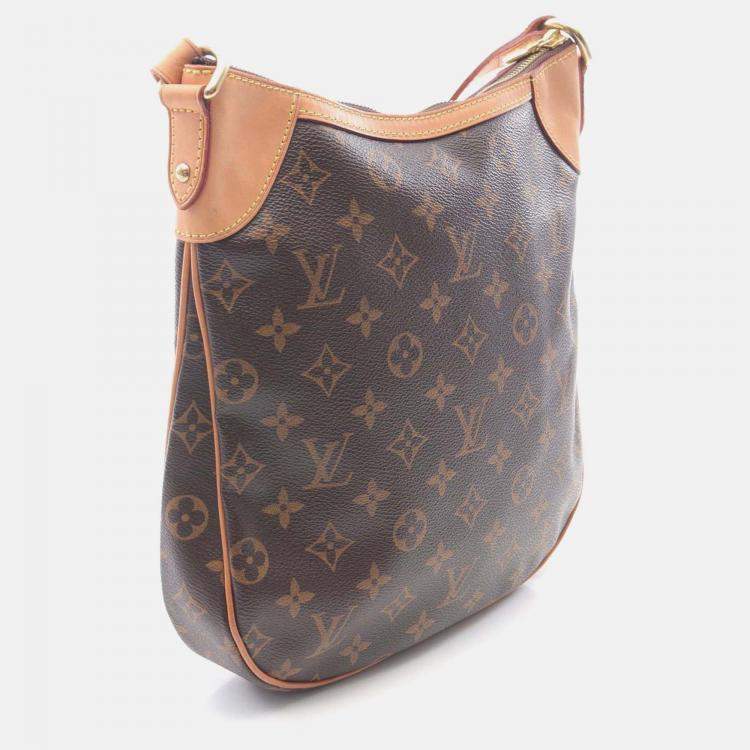 Pre Owned Louis Vuitton Odéon PM Brown Monogram Leather Crossbody Shoulder Bag