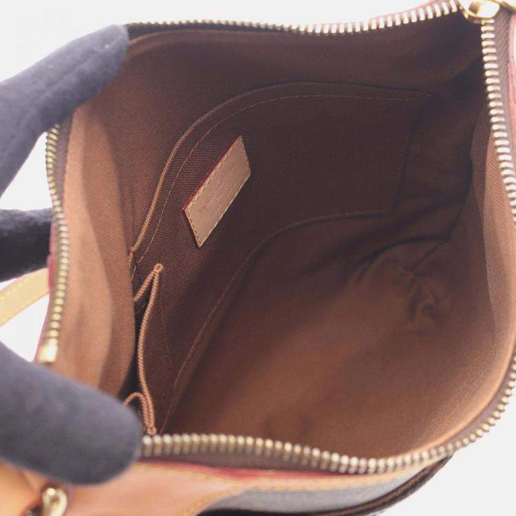Pre Owned Louis Vuitton Odéon PM Brown Monogram Leather Crossbody Shoulder Bag