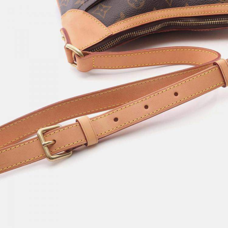 Pre Owned Louis Vuitton Odéon PM Brown Monogram Leather Crossbody Shoulder Bag