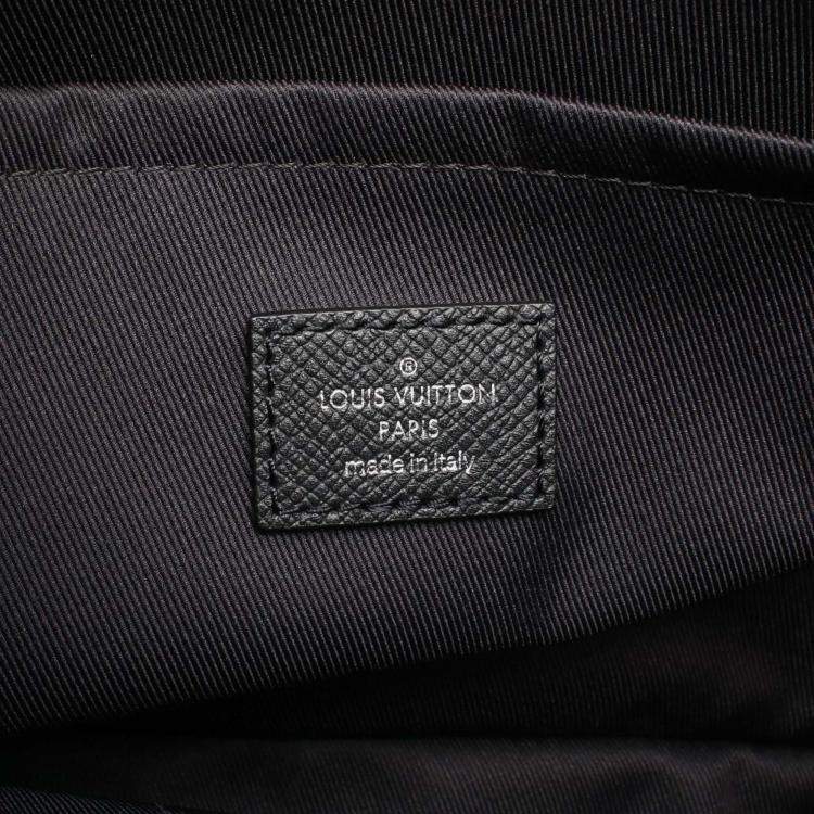 Pre Owned Louis Vuitton Outdoor Messenger PM Black Taïgalama Canvas Shoulder Bag