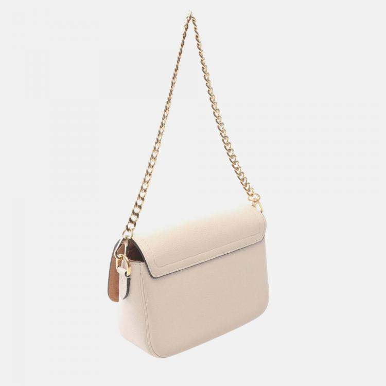 Pre Owned Louis Vuitton Lockme Tender Beige Leather Shoulder Bag