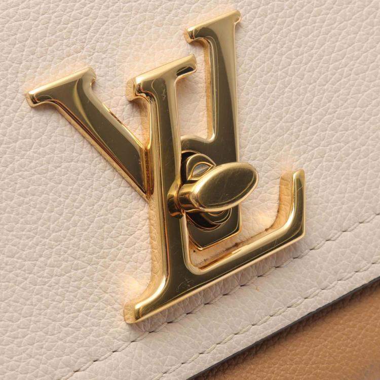 Pre Owned Louis Vuitton Lockme Tender Beige Leather Shoulder Bag