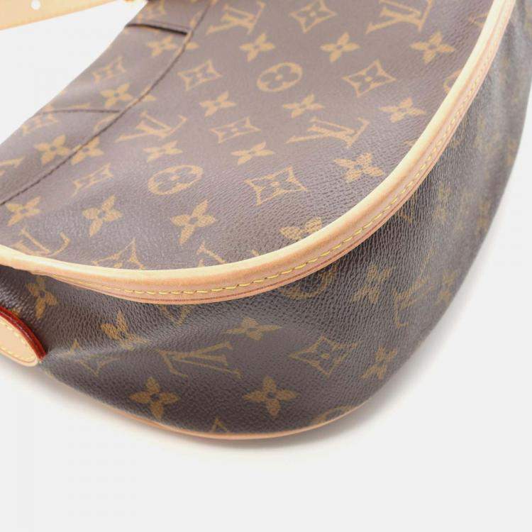 Pre Owned Louis Vuitton Menilmontant PM Brown Monogram Canvas Leather Shoulder Bag