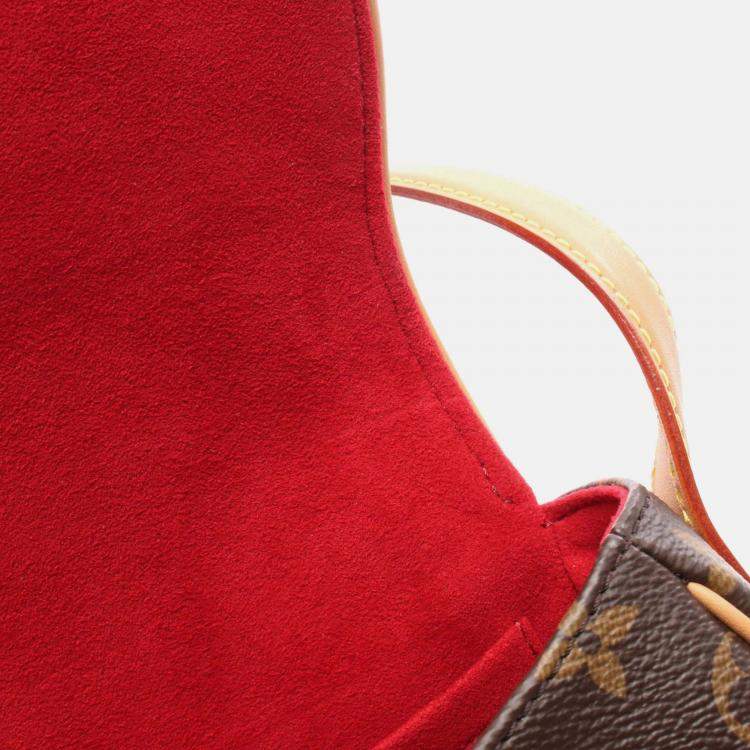 Pre Owned Louis Vuitton Tambourine Brown Monogram Canvas Leather Shoulder Bag
