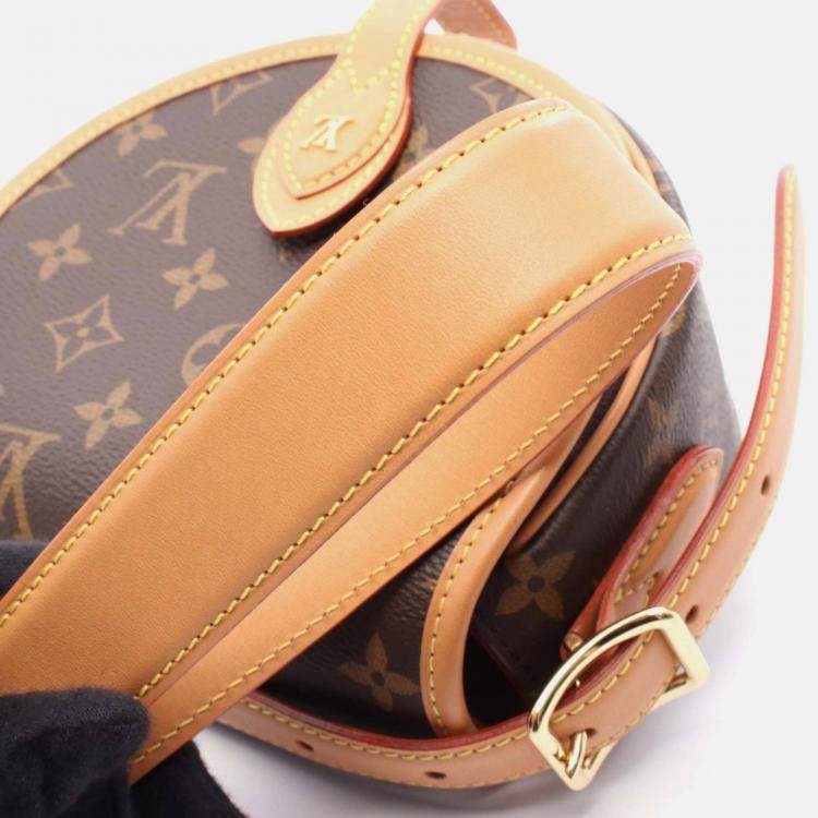 Pre Owned Louis Vuitton Tambourine Brown Monogram Canvas Leather Shoulder Bag