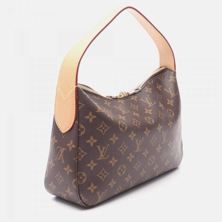 Pre Owned Louis Vuitton Slouchy PM Brown Monogram Canvas Leather Shoulder Bag