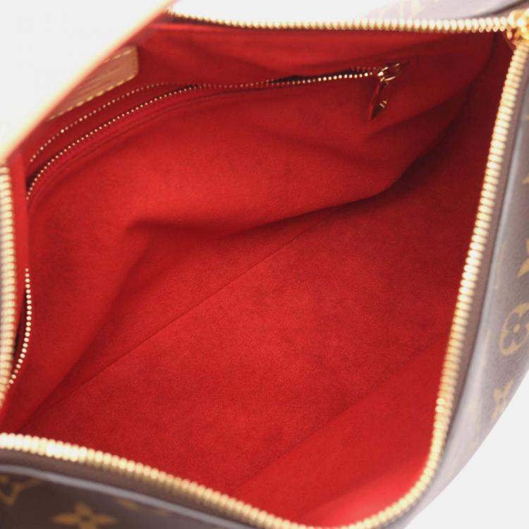 Pre Owned Louis Vuitton Slouchy PM Brown Monogram Canvas Leather Shoulder Bag