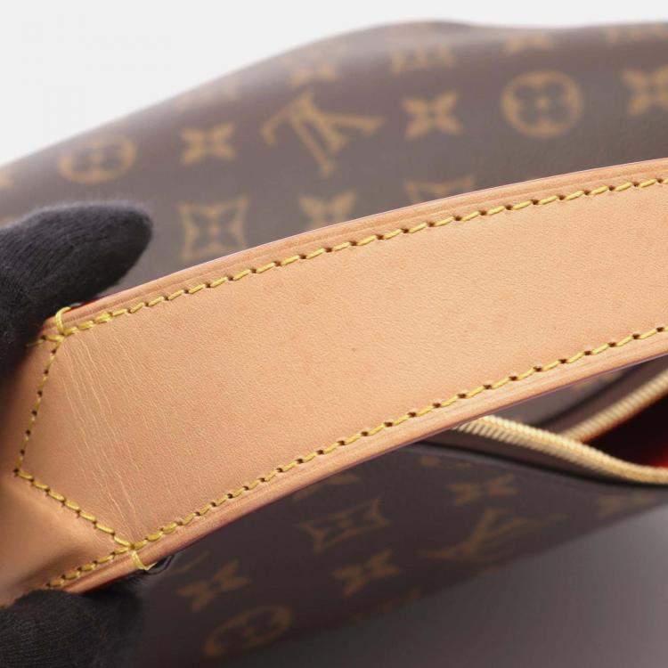 Pre Owned Louis Vuitton Slouchy PM Brown Monogram Canvas Leather Shoulder Bag
