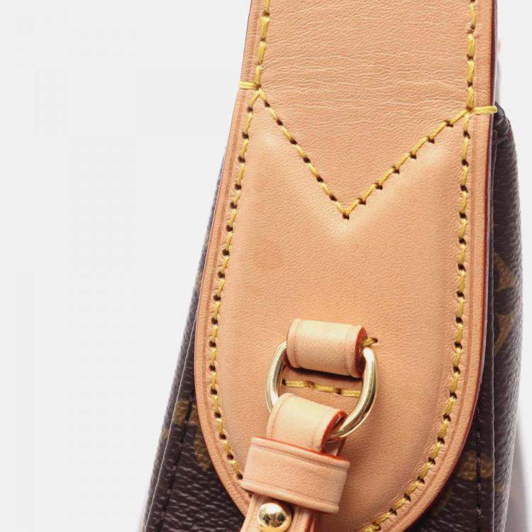 Pre Owned Louis Vuitton Slouchy PM Brown Monogram Canvas Leather Shoulder Bag