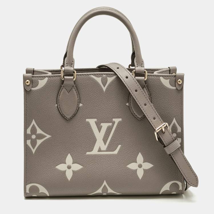 Pre Owned Louis Vuitton Tourterelle/Creme Monogram Empreinte Onthego PM Tote