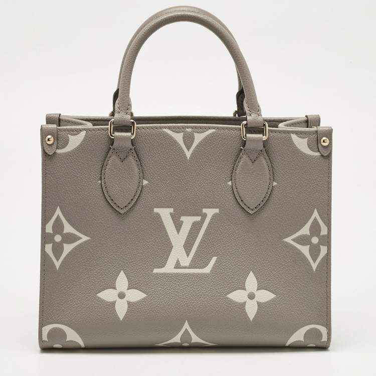 Pre Owned Louis Vuitton Tourterelle/Creme Monogram Empreinte Onthego PM Tote