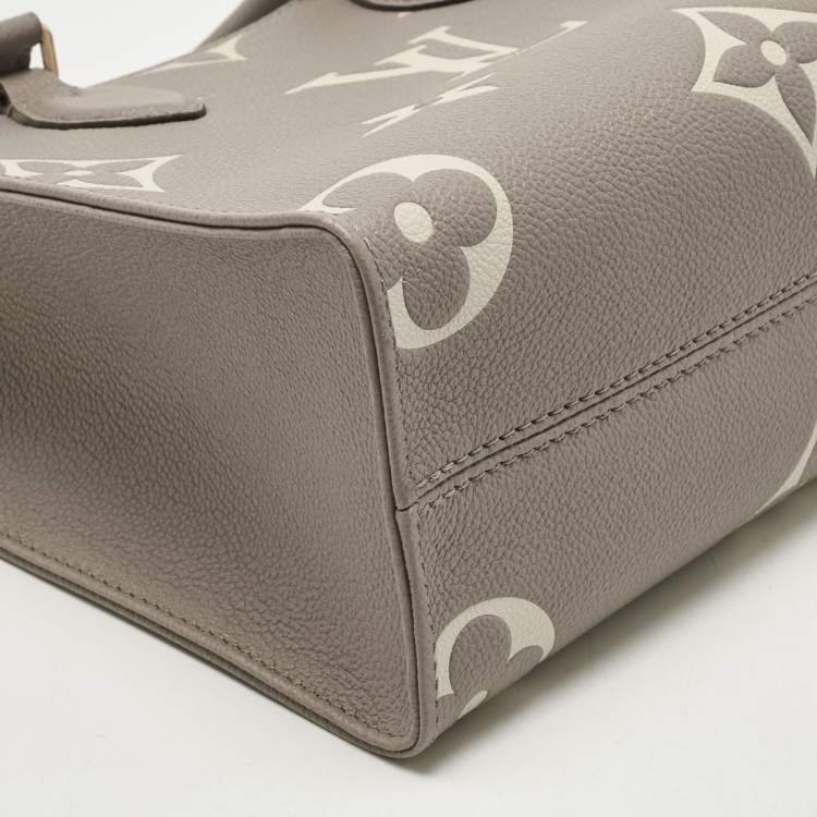 Pre Owned Louis Vuitton Tourterelle/Creme Monogram Empreinte Onthego PM Tote