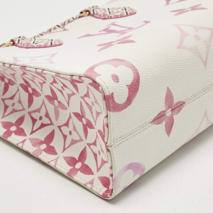 Pre Owned Louis Vuitton Pink Monogram Giant By The Pool 2.0 Onthego PM Tote