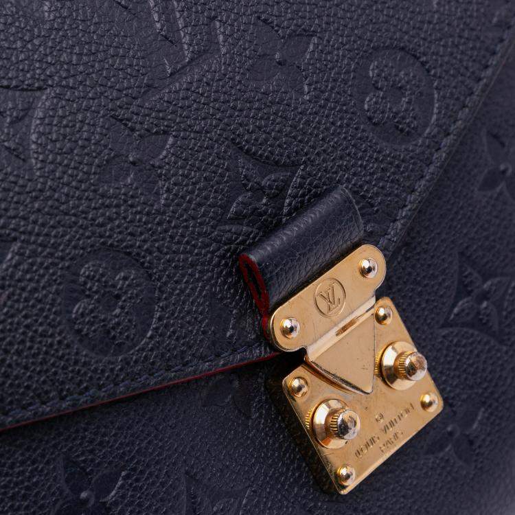 Pre Owned Louis Vuitton Navy Blue Monogram Empreinte Pochette Metis