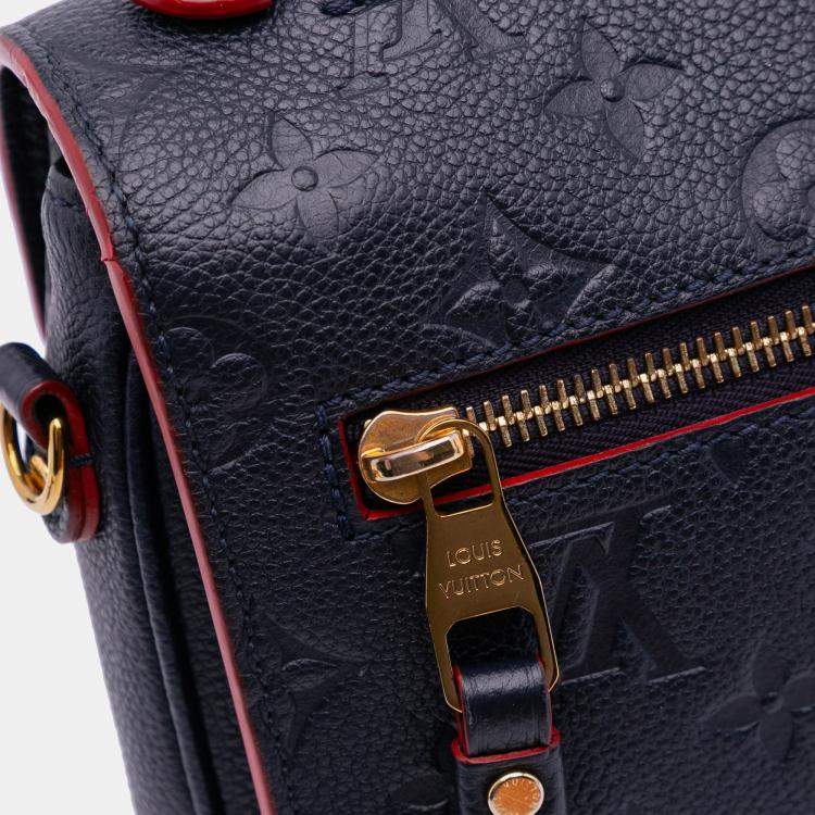Pre Owned Louis Vuitton Navy Blue Monogram Empreinte Pochette Metis