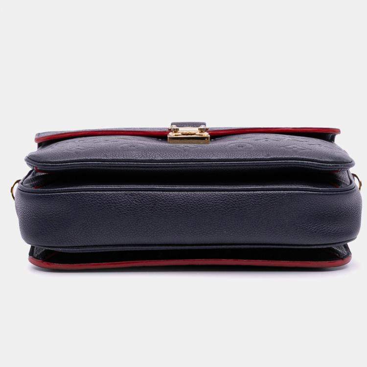 Pre Owned Louis Vuitton Navy Blue Monogram Empreinte Pochette Metis