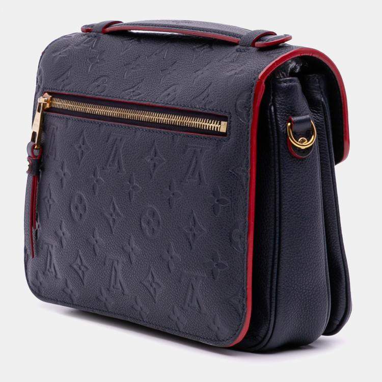 Pre Owned Louis Vuitton Navy Blue Monogram Empreinte Pochette Metis