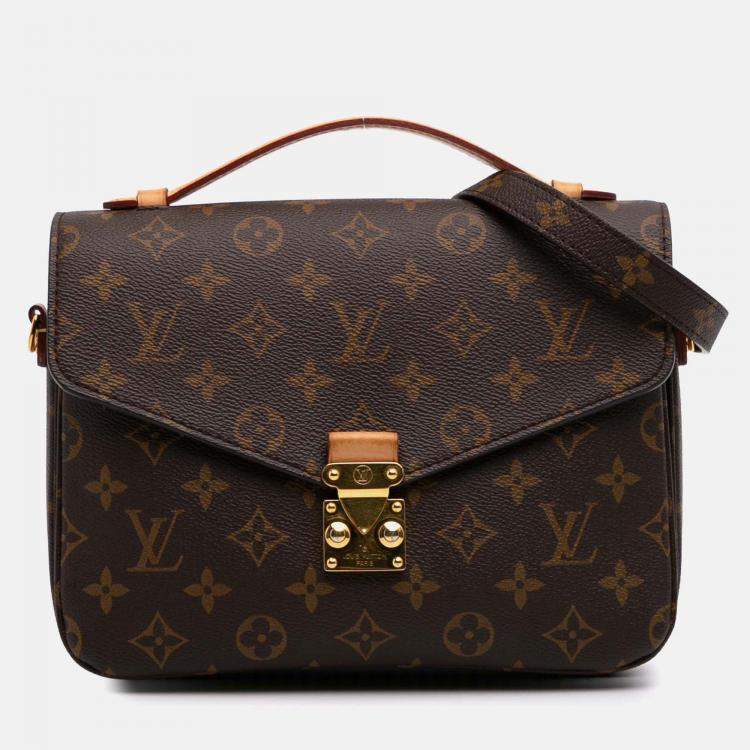Pre Owned Louis Vuitton Brown Monogram Pochette Metis