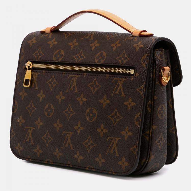 Pre Owned Louis Vuitton Brown Monogram Pochette Metis
