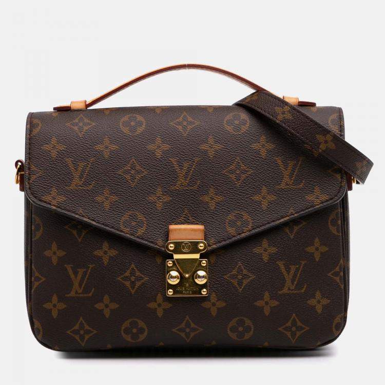 Pre Owned Louis Vuitton Brown Monogram Pochette Metis