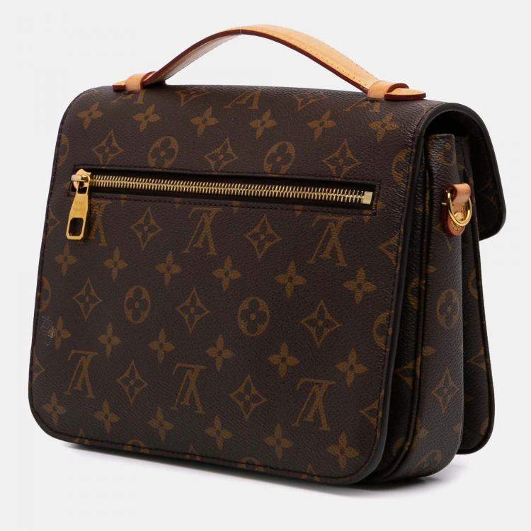 Pre Owned Louis Vuitton Brown Monogram Pochette Metis
