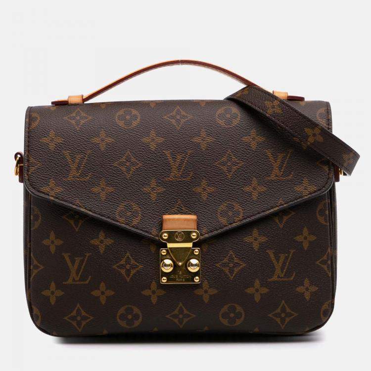 Pre Owned Louis Vuitton Brown Monogram Pochette Metis