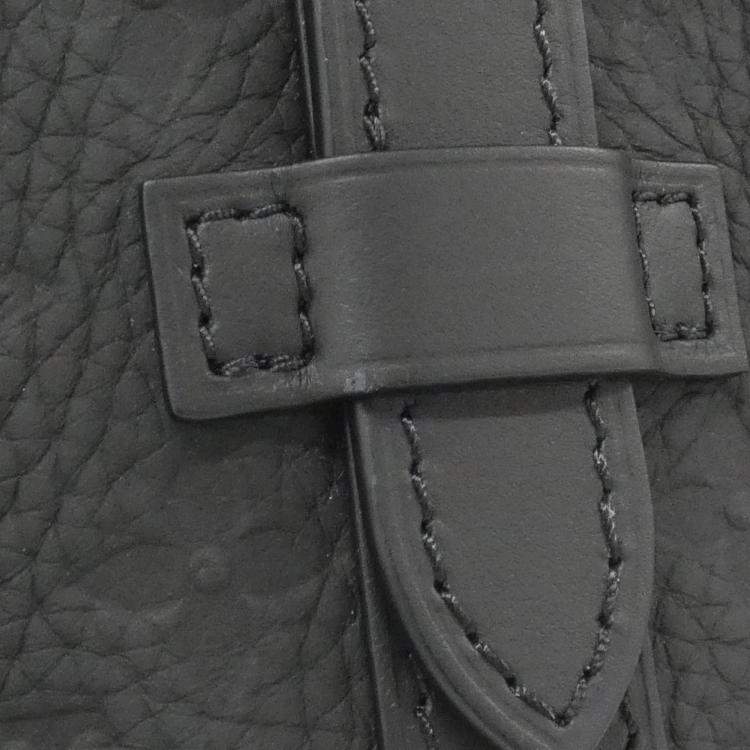 Pre Owned Louis Vuitton Nano Christopher Black Taurillon Monogram Leather Shoulder Bag