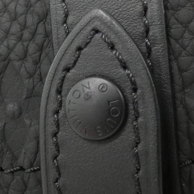 Pre Owned Louis Vuitton Nano Christopher Black Taurillon Monogram Leather Shoulder Bag