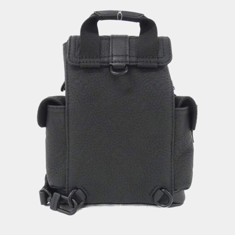 Pre Owned Louis Vuitton Nano Christopher Black Taurillon Monogram Leather Shoulder Bag