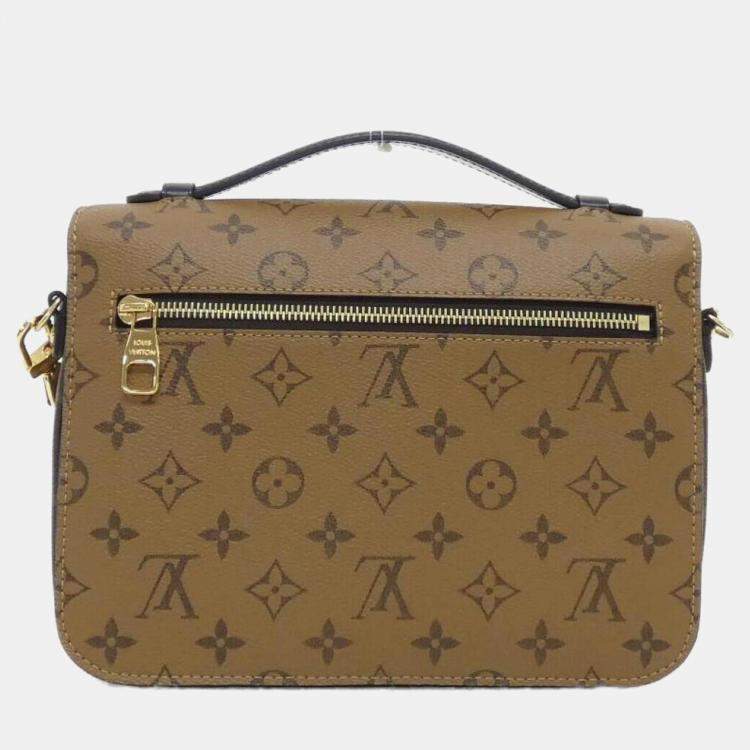 Pre Owned Louis Vuitton Pochette Metis MM Monogram Reverse Canvas Shoulder Bag