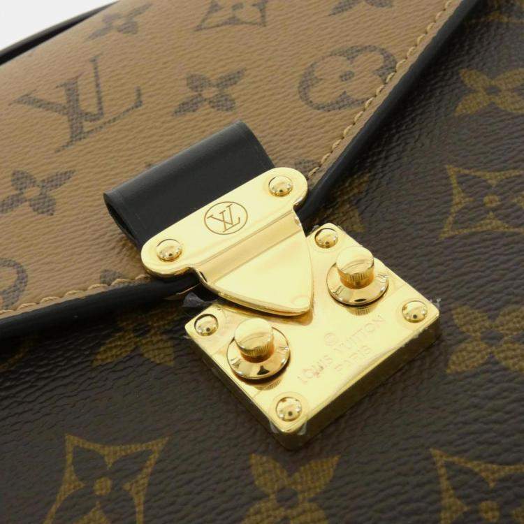Pre Owned Louis Vuitton Pochette Metis MM Monogram Reverse Canvas Shoulder Bag