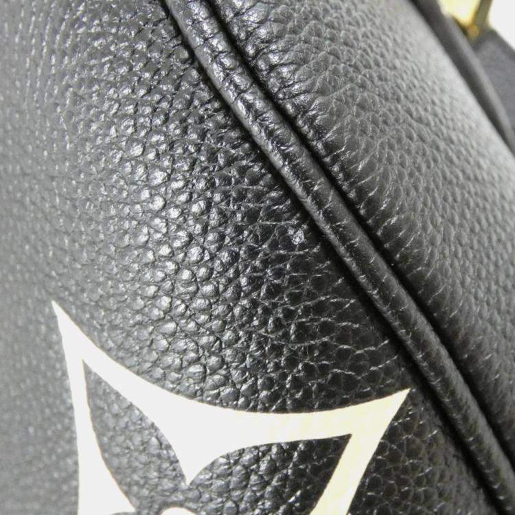 Pre Owned Louis Vuitton Speedy Bandouliere 25 Beige, Black Monogram Empreinte Leather Boston Bag