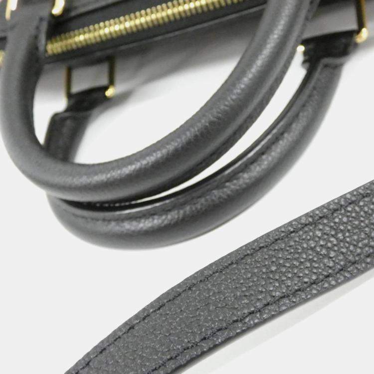 Pre Owned Louis Vuitton Speedy Bandouliere 25 Beige, Black Monogram Empreinte Leather Boston Bag