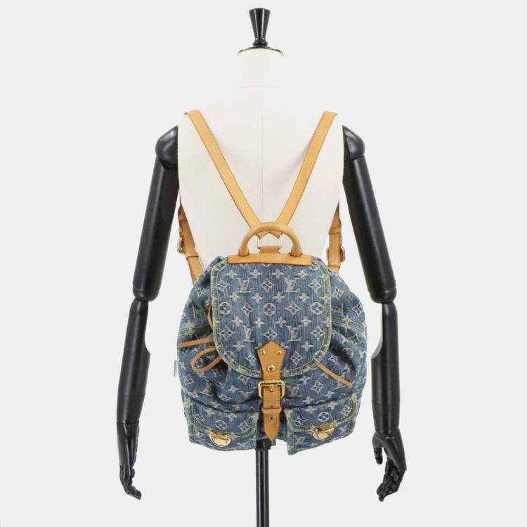 Pre Owned Louis Vuitton Sac a Dos GM Blue Monogram Denim Backpack 